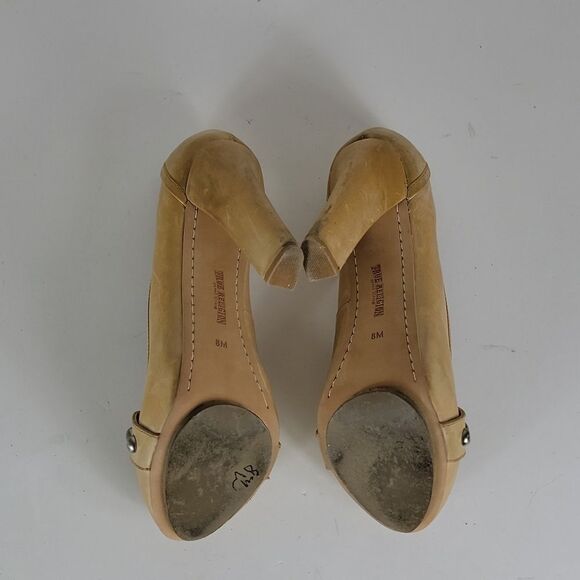 True Religion Hathaway Camel Leather Women's Pump Heels - Picture 12 of 15